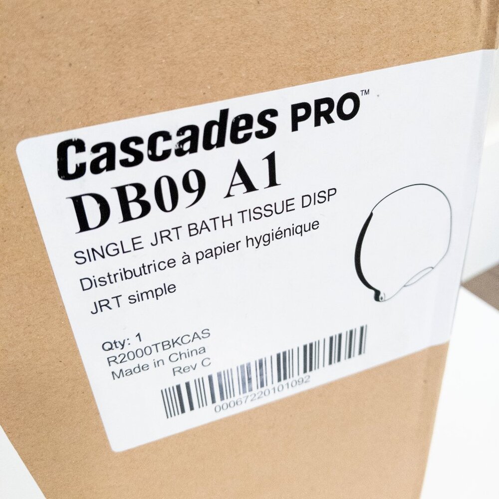 Cascades Pro DB09 A1 Bath Tissue Dispenser R2000TBKCAS JRT Universal Jumbo DB09